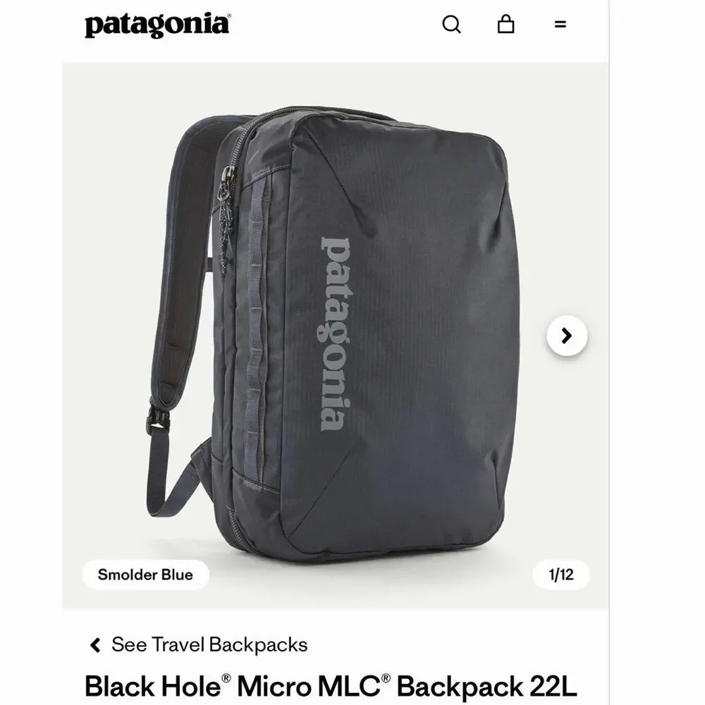 Patagonia Black Hole Micro MLC Travel Backpack 22L Smolder Blue
